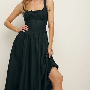 Reformation Black Midi Dress